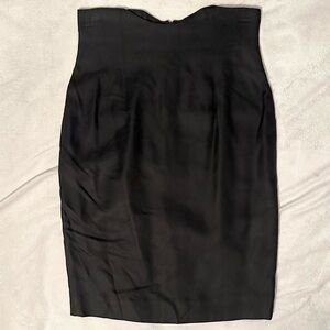 Vintage Lavantino Black Wool High Waist Pencil Skirt Size 4 Saks Fifth Avenue
